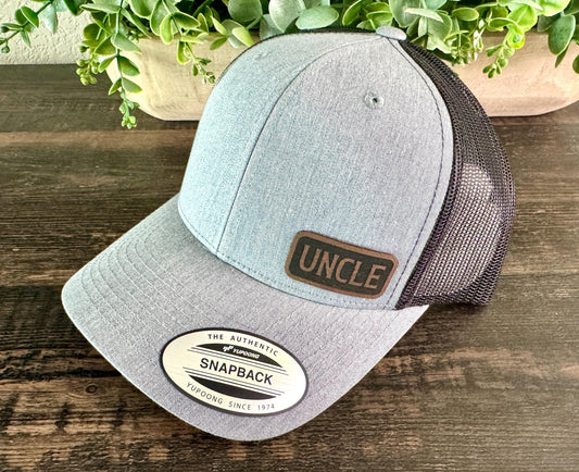 Uncle Hat - Patch Snapback Hat – Personalized Gift – Adjustable Trucker Cap – Stylish Uncle Hat – Gift for Him