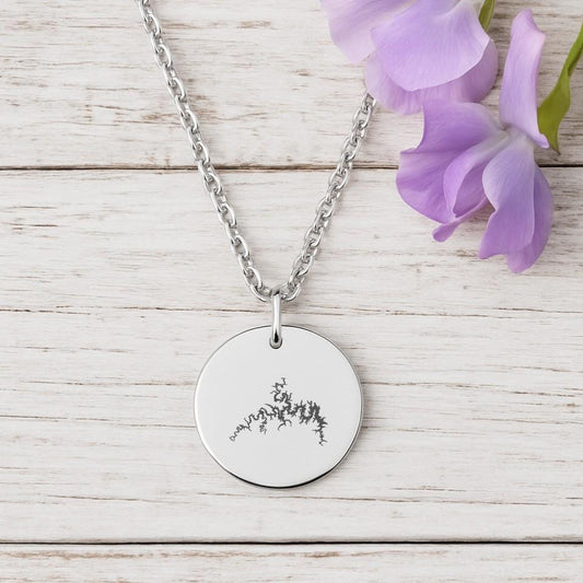 Table Rock Lake Missouri Necklace – Lake Outline Pendant in Gold or Silver – Personalized Lake Jewelry for Nature Lovers and Travelers