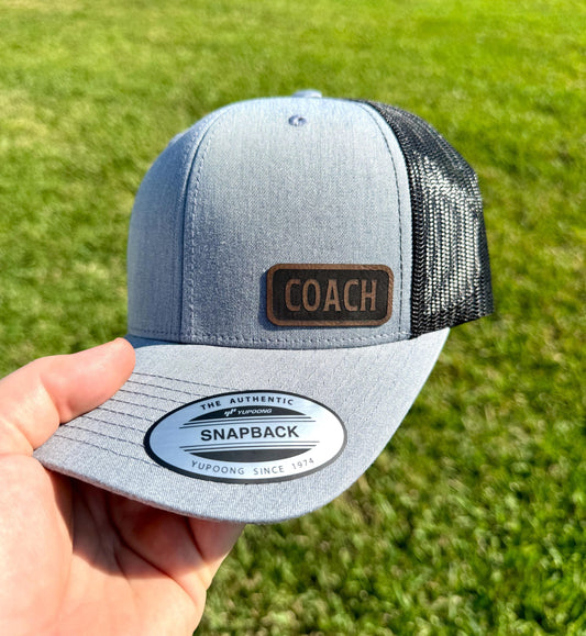 Coach Hat – Trucker or Snapback Cap with Bold Coach Design – Gift for Sports Coaches, Team Leaders, Fitness Trainers & Mentors