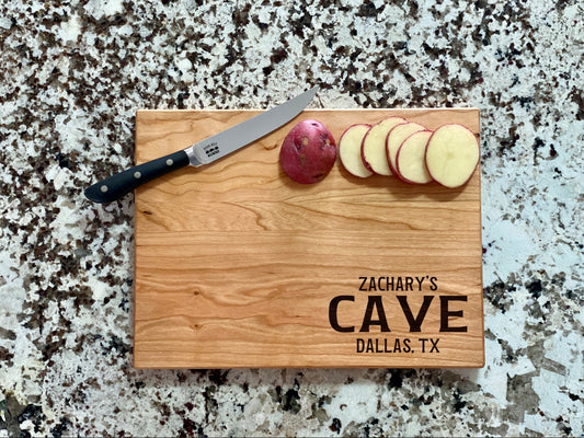 Personalized Cave Cutting Board | Cave Charcuterie Board | Custom Serving Tray | Personalized Housewarming Gift