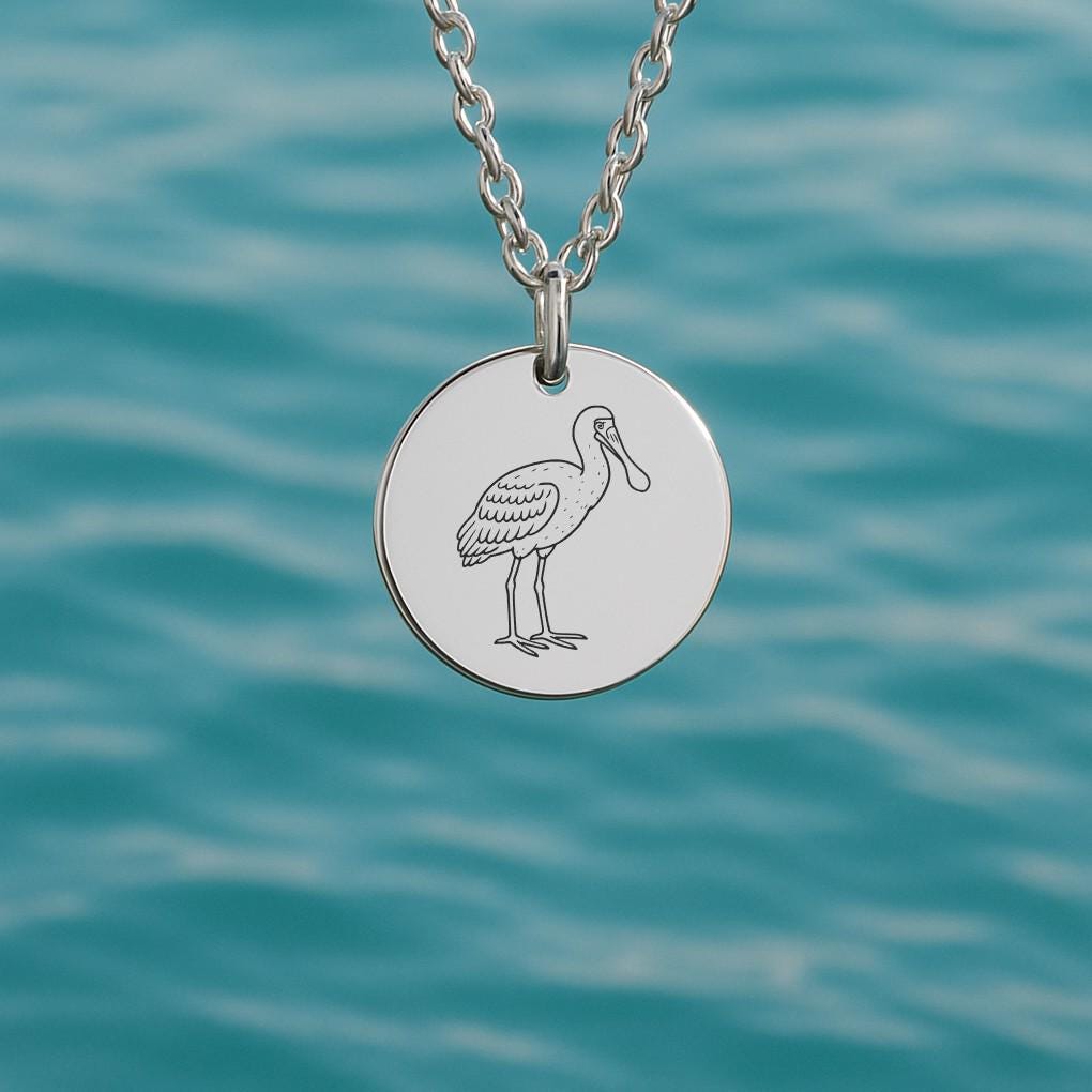 Roseate Spoonbill Necklace – Gold or Silver Bird Charm – Personalized Gift for Bird Lovers – Minimalist Jewelry – Keychain Available