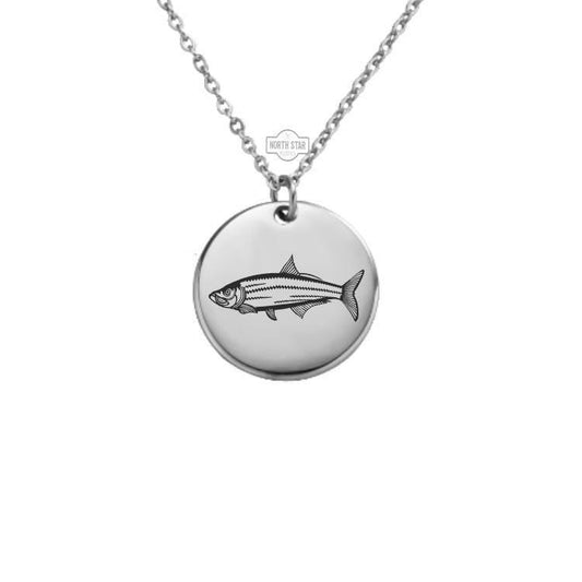 Tarpon Necklace – Gold or Silver Saltwater Fishing Charm – Personalized Angler Gift – Coastal Jewelry – Keychain Available