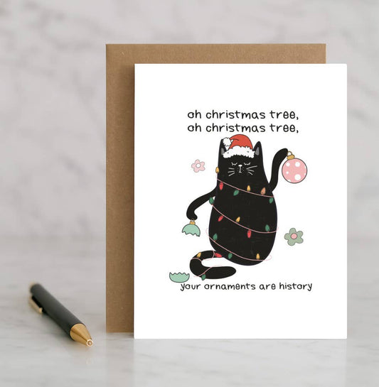 Funny Cat Christmas Card for Cat Lovers or Pet Owners