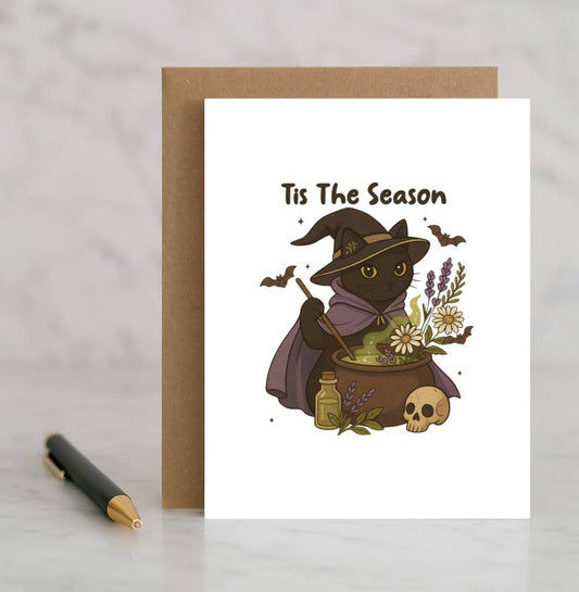 Tis the Season Halloween Cat Card – Cute and Spooky Greeting