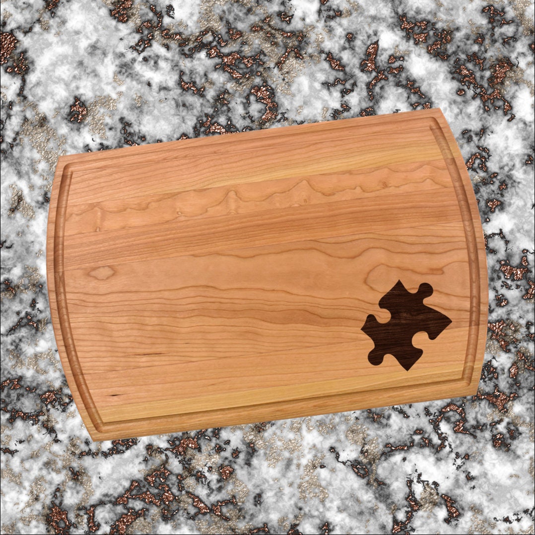 Puzzle Piece Cutting Board | Puzzle Charcuterie Board | Custom Serving Tray | Personalized Autism Awareness Gift