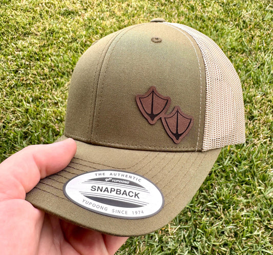 Duck Tracks Hat – Snapback Cap with Waterfowl Footprint Design, Outdoorsman Gift, Hunting Style Mesh Back Hat, Patch Trucker Hat