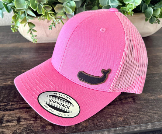 Whale  Hat – Snapback Trucker Cap – Ocean-Inspired Design – Engraved  – Marine Life Gift – Coastal Adventure Hat
