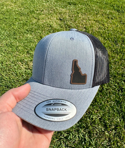 Idaho State Outline Hat Snapback Trucker – Engraved Patch Cap for Idaho Lovers, Outdoorsmen, Hometown Pride Gift