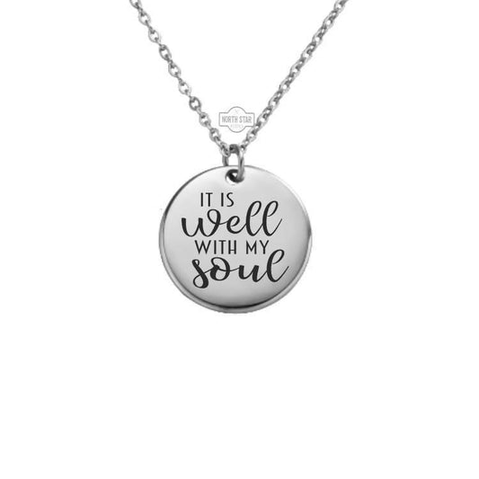 It Is Well With My Soul Necklace – Gold or Silver Faith Pendant – Personalized Christian Gift – Spiritual Jewelry – Keychain Available
