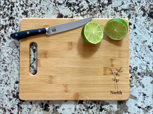 Holly Berry Cutting Board | Flower Charcuterie Board | Custom Serving Tray | Personalized December Gift | Wedding Anniversary Gift