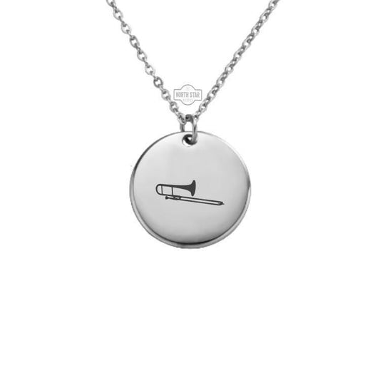 Trombone Necklace or Keychain – Personalized Brass Instrument Gift in Gold or Silver for Musician, Band Member, or Jazz Lover