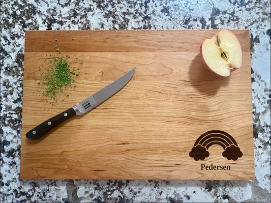 Rainbow Cutting Board |  Rainbows Charcuterie Board | Custom Serving Tray | Personalized Housewarming Gift | Wedding Anniversary