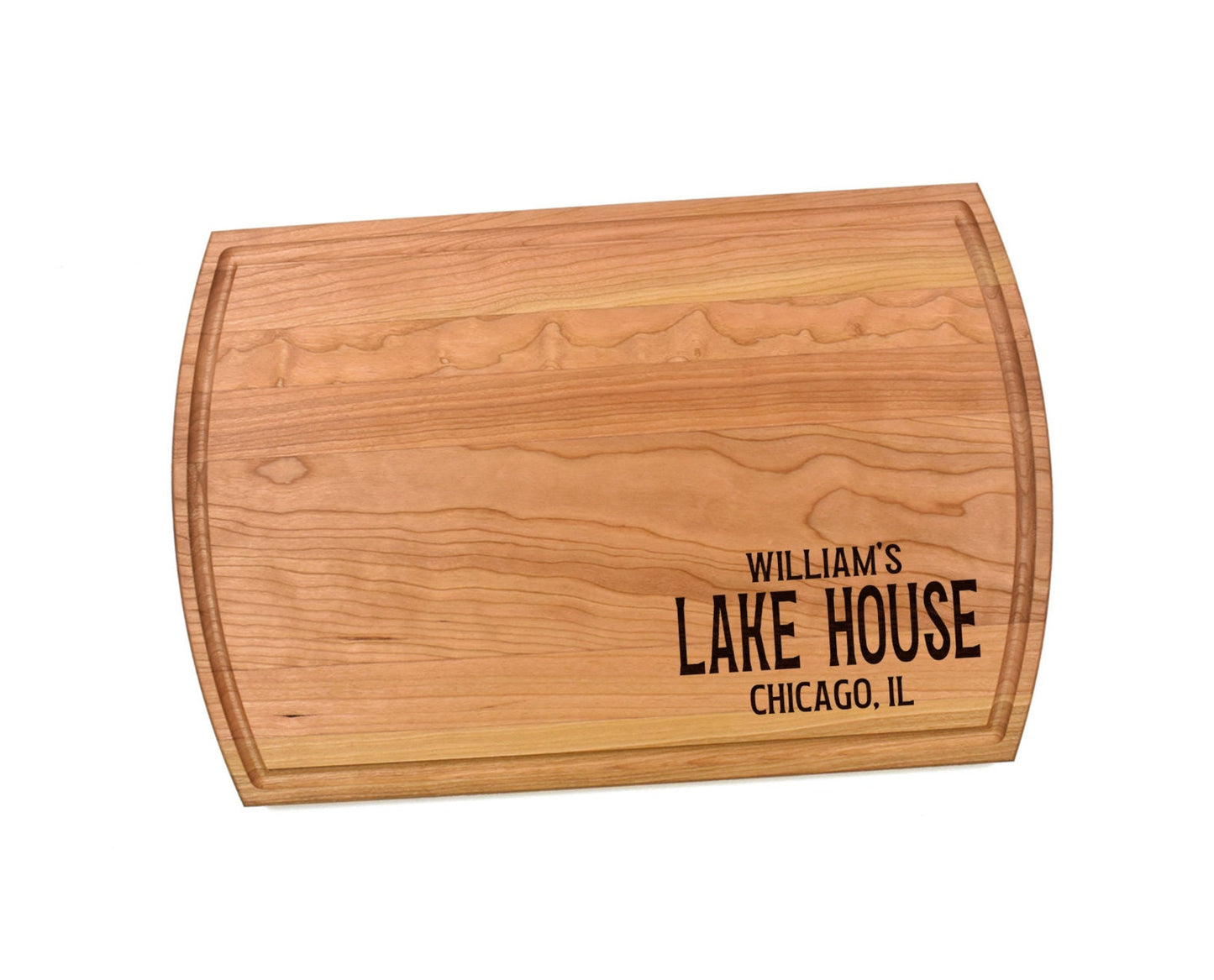 Personalized Lakehouse Cutting Board | Famiyl Last Name Charcuterie Board | Custom Serving Tray | Personalized Lake Gift