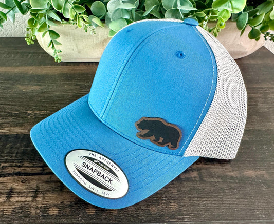 Bear Hat – Trucker or Snapback Cap with Bear Design – Outdoor Adventure Hat for Nature Lovers, Hikers, and Wildlife Fans