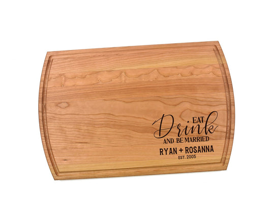 Eat Drink And Be Married Cutting Board | Wedding Charcuterie Board | Custom Serving Tray | Personalized Marriage Gift | Anniversary Gift
