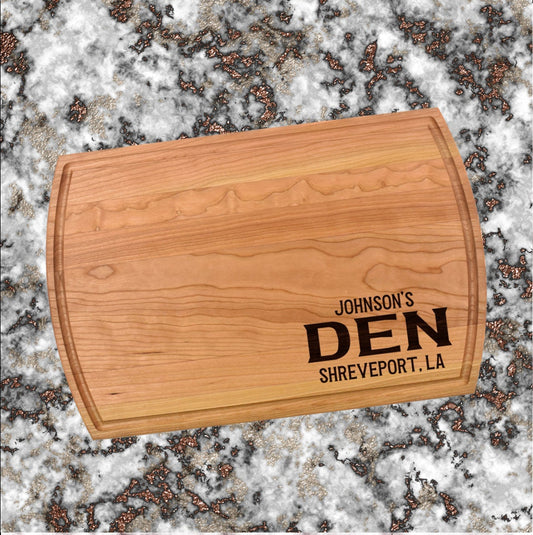 Personalized Den Cutting Board | Welcome To Our Family Room Condominium Charcuterie Board | Custom Serving Tray | Personalized New Home Gift