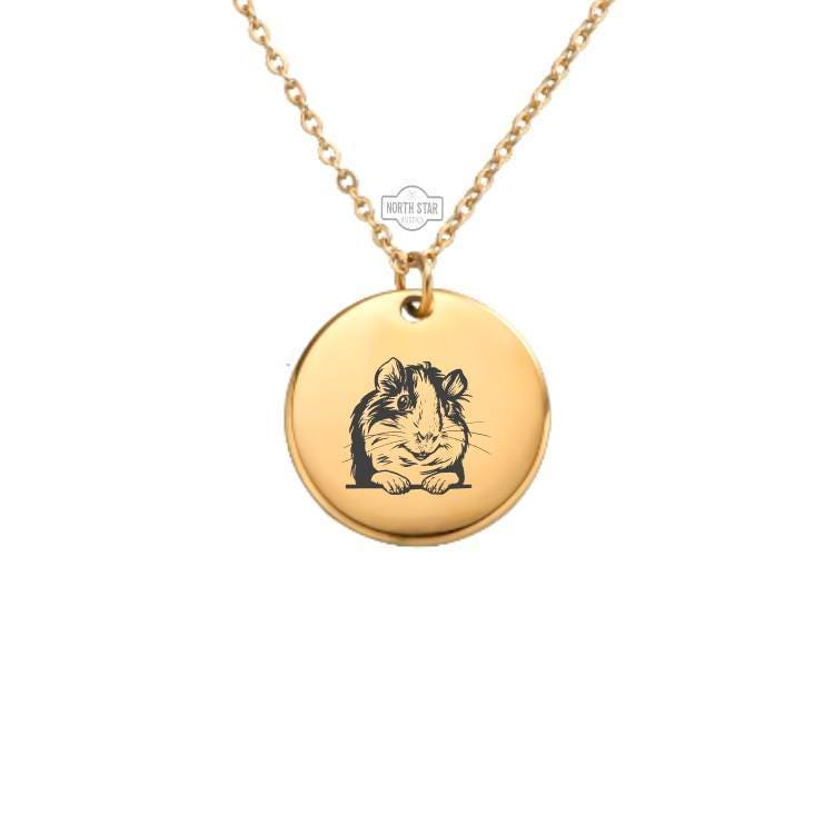 Guinea Pig Necklace or Keychain – Personalized Pet Lover Gift for Her or Him, Cute Small Animal Charm in Gold or Silver