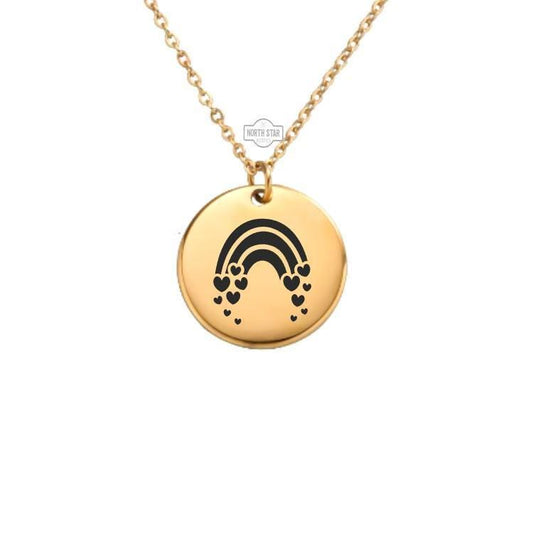 Rainbow Necklace or Keychain – Symbol of Hope Gift for Her or Him, Personalized Colorful Jewelry in Gold or Silver
