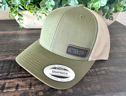 Matthew 13:16-17 Trucker Hat – Bible Verse Snapback Cap, Faith-Based Gift, Christian Hat with Engraved Scripture, You Choose