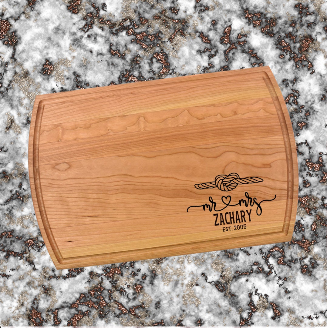 Personalized Tied The Knot  Mr And Mrs Cutting Board | Wedding Anniversary Charcuterie Board | Custom Tray | Personalized Marriage Gift