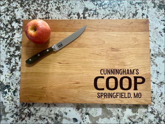 Personalized Coop Cutting Board | Welcome To Our Coop Charcuterie Board | Custom Serving Tray | Personalized Housewarming Gift