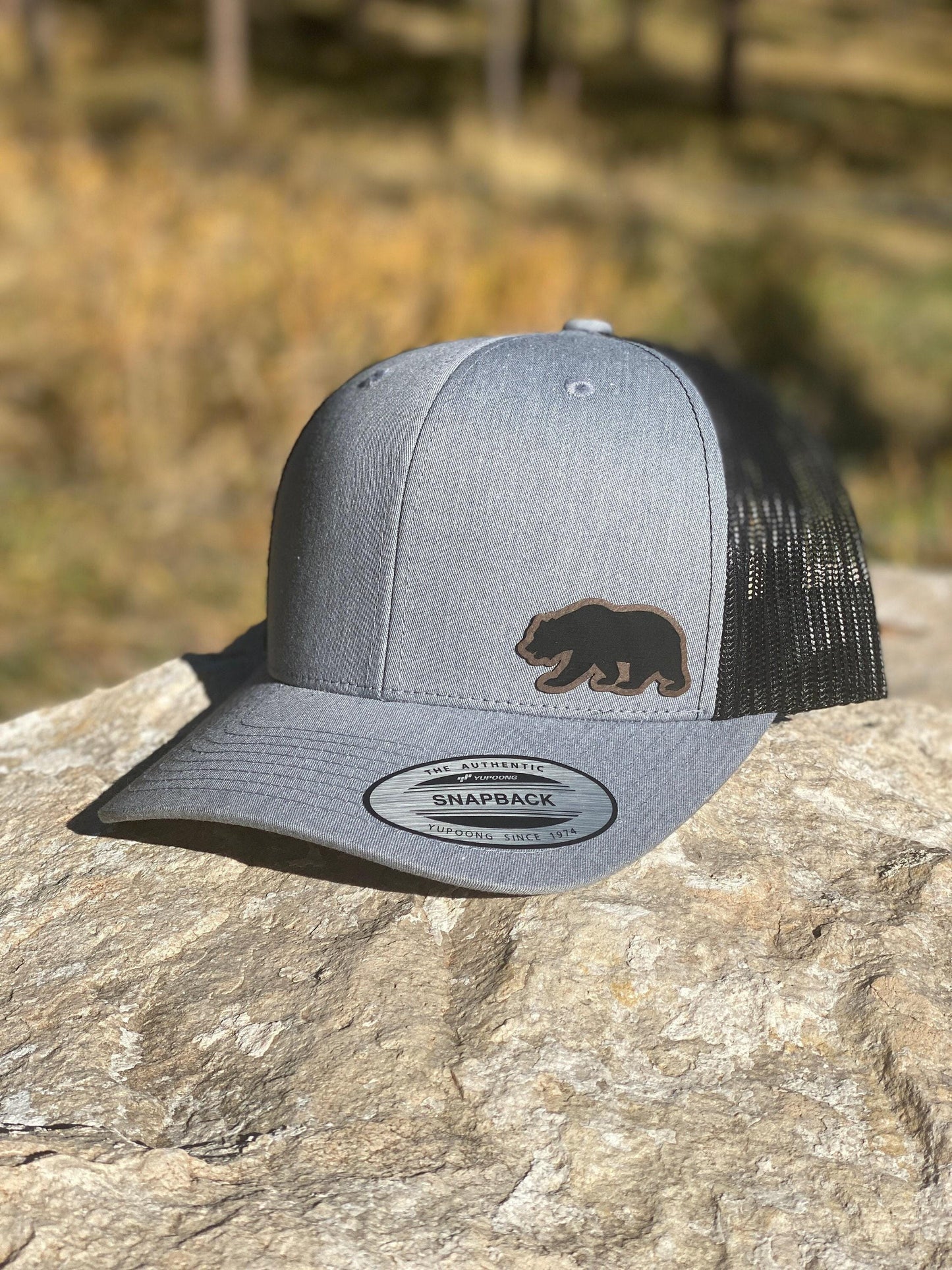 Bear Hat – Trucker or Snapback Cap with Bear Design – Outdoor Adventure Hat for Nature Lovers, Hikers, and Wildlife Fans
