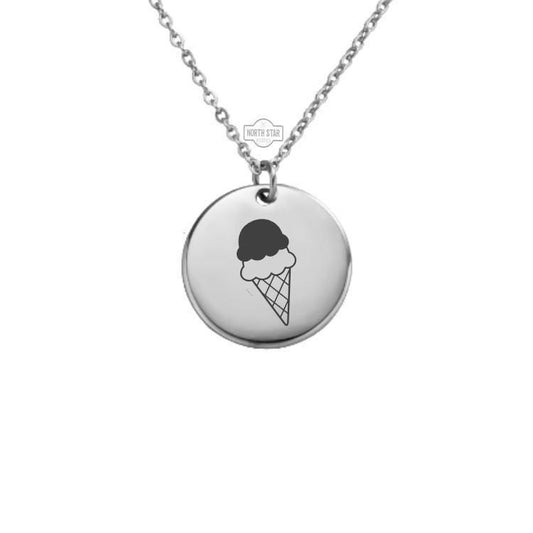 Ice Cream Cone Necklace or Keychain – Personalized Sweet Treat Gift in Gold or Silver, Cute Dessert Charm for Her or Him