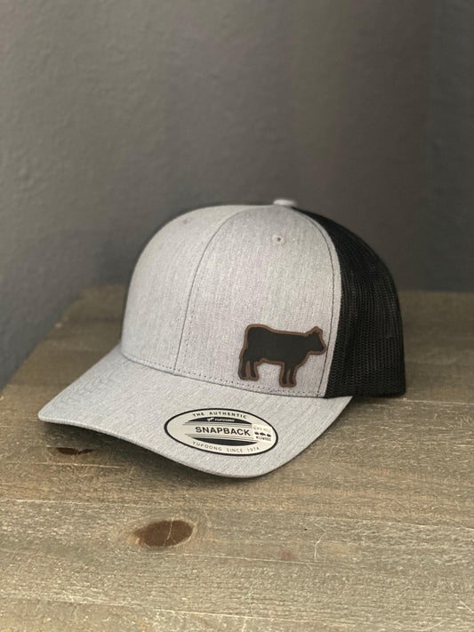Cow Silhouette  Trucker Hat – Rustic Farm Snapback Cap, Western Ranch Style Gift for Farmers, Cow Lovers, Country Life
