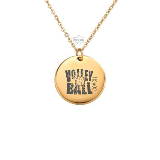 Volleyball Coach Necklace – Gold or Silver Charm – Personalized Gift for Coach – Thank You Team Gift – Keychain Also Available