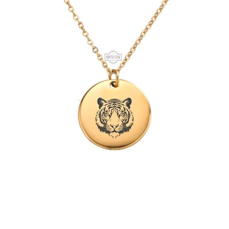 Siberian Tiger Necklace or Keychain – Personalized Wildlife Gift in Gold or Silver, Bold Jungle Animal Charm for Her or Him