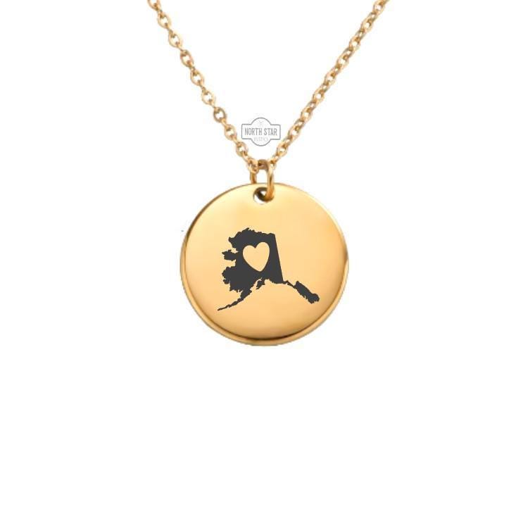 Alaska Necklace – Gold or Silver State Outline Charm – Personalized Gift for Alaska Lovers – Minimalist Jewelry – Keychain Available