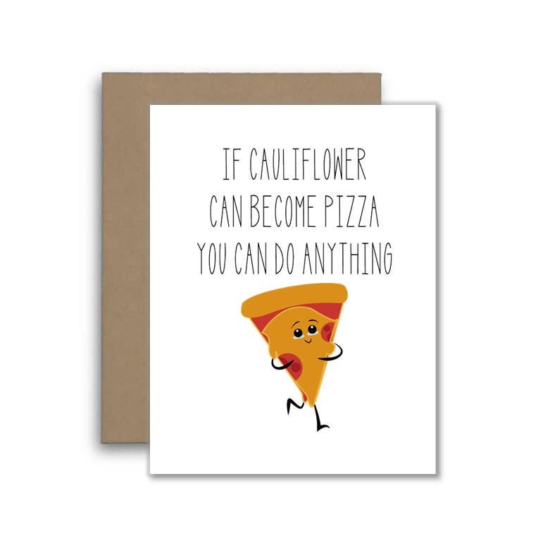 Cauliflower Pizza Encouragement & Graduation Card