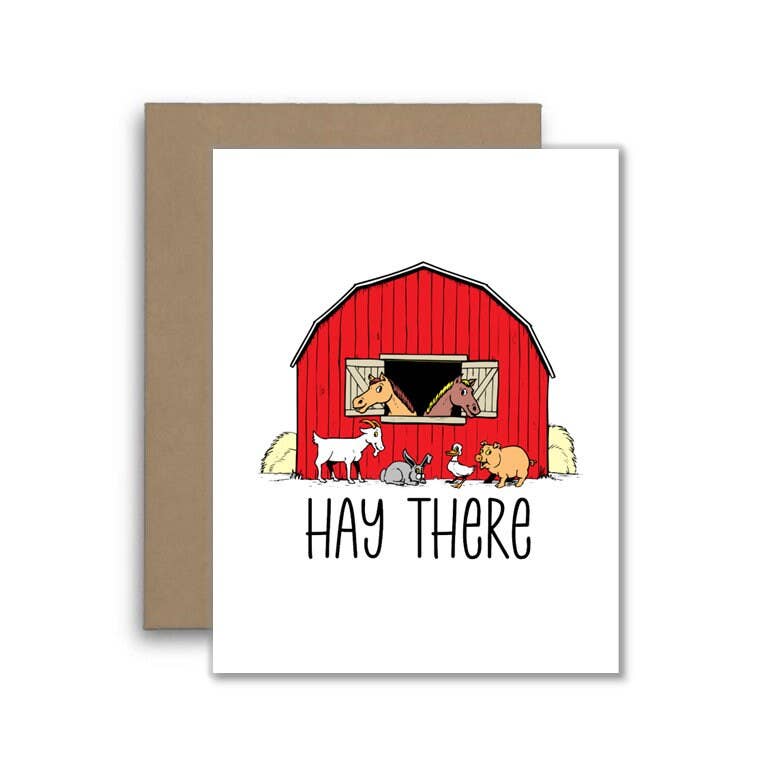 Hay There Card - Farm Funny Joke or Pun Card