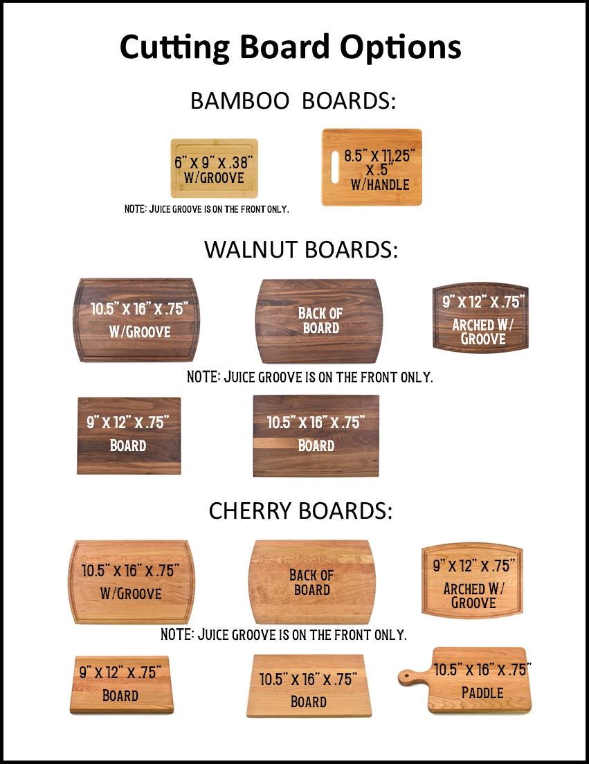 cutting board options for a woodworking project