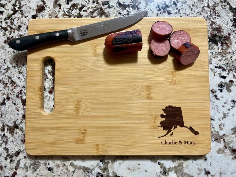 Alaska Cutting Board | Choose ANY State Charcuterie Board | Custom Serving Tray | Personalized Gift | Wedding Anniversary Gift