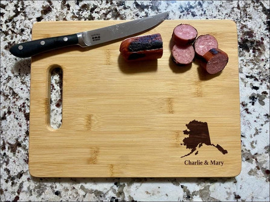 Alaska Cutting Board | Choose ANY State Charcuterie Board | Custom Serving Tray | Personalized Gift | Wedding Anniversary Gift