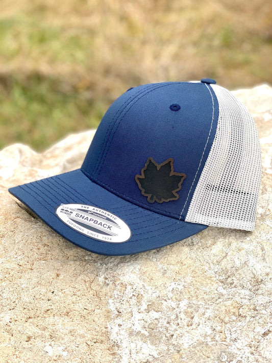 Maple Leaf Hat Snapback Trucker – Engraved Patch Cap for Nature Lovers, Canada Pride, Fall Season Style, Outdoor Gift