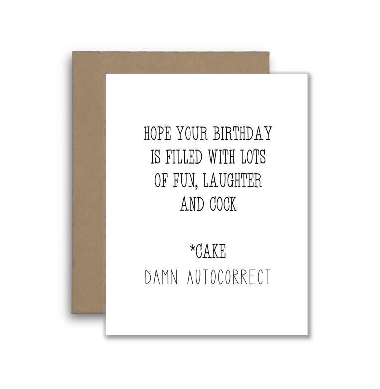 Hope Your Birthday Is Fun, Laughter & Cock Cake Card
