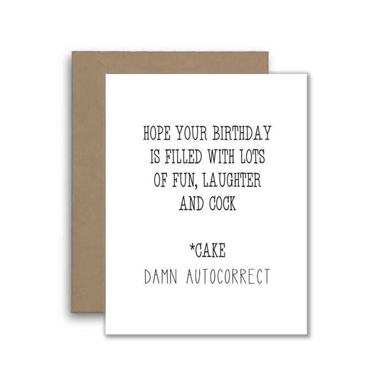 Hope Your Birthday Is Fun, Laughter & Cock Cake Card