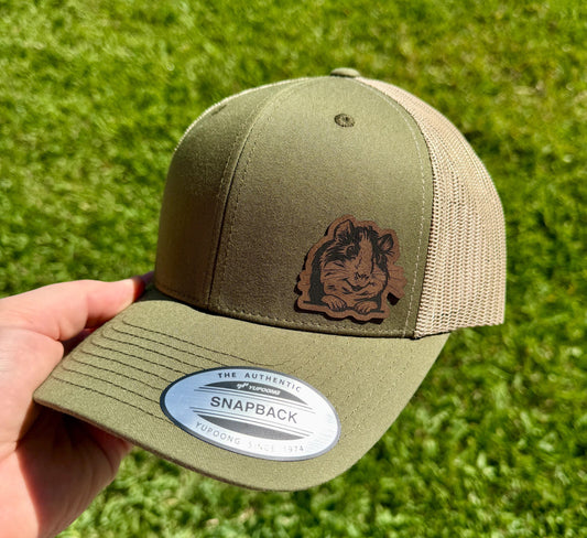 Guinea Pig Trucker Hat – Snapback Cap with Engraved Guinea Pig Design, Cute Pet Lover Gift, Small Animal Hat
