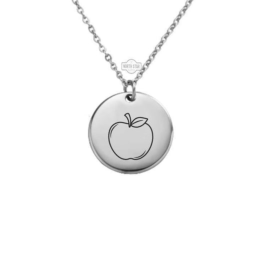 Apple Necklace – Gold or Silver Fruit Charm – Personalized Teacher Gift or Fall Jewelry – Appreciation Keepsake – Keychain Available