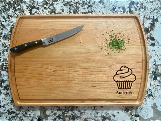 Cupcake Cutting Board | Cake Dessert Charcuterie Board | Custom Serving Tray | Personalized Snack Gift | Kitchen Birthday Gift