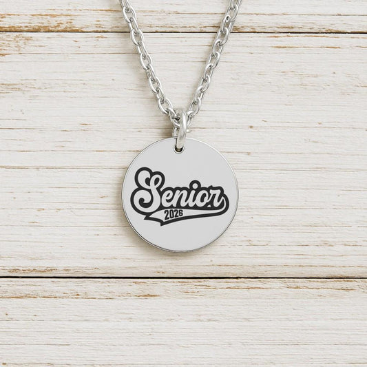 Senior Class of 2026 Necklace – Gold or Silver Graduation Charm – Personalized High School or College Gift – Keychain Available