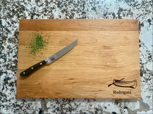 Canoe Cutting Board | River Float Charcuterie Board | Custom Serving Tray | Personalized Lakehouse Gift | Wedding Anniv Gift