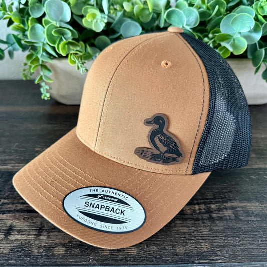 Mallard Duck Hat - Snapback Trucker Hat, Engraved Patch Waterfowl Cap, Duck Hunting Gift, Nature Lover Hat, Outdoorsman Style, Hunter Hat