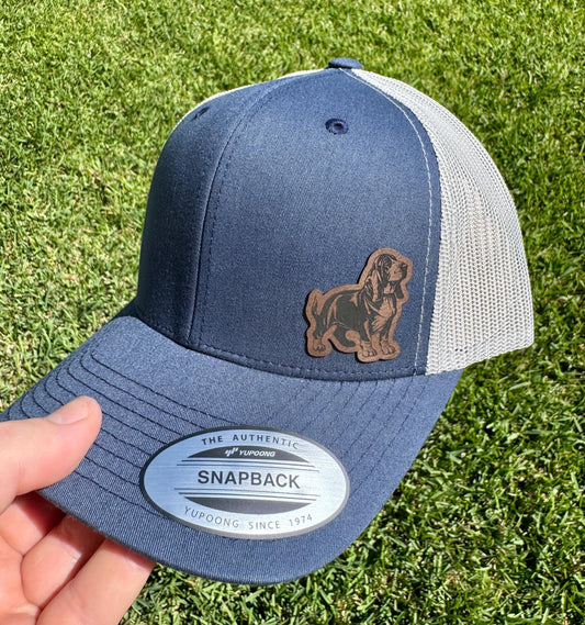 Basset Hound Hat – Trucker or Snapback Cap with Basset Design – Dog Lover Gift for Basset Owners, Pet Parents, or Hound Fans