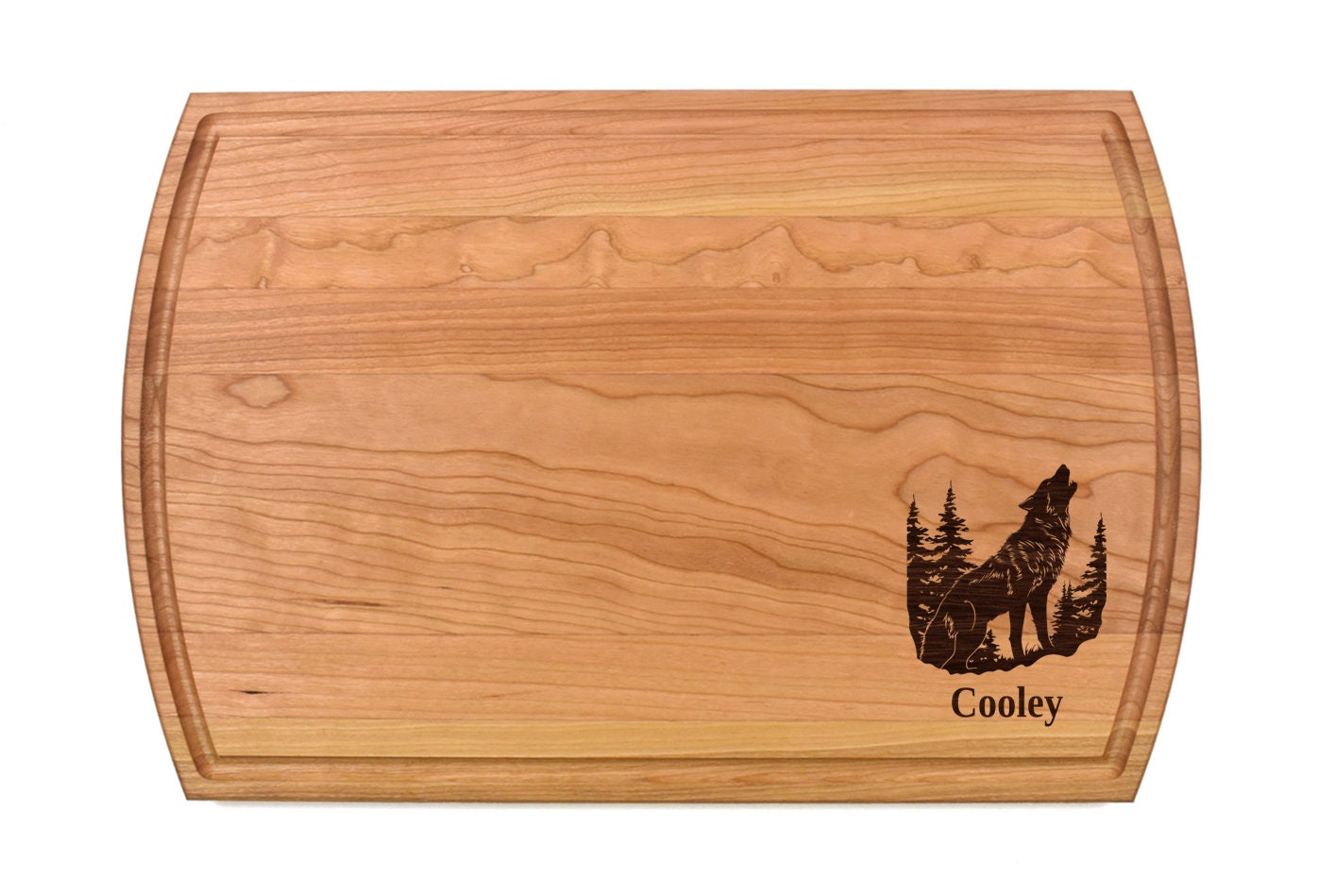 Wolf Scene Cutting Board | Wildlife Charcuterie Board | Custom Serving Tray | Personalized Housewarming Cabin Gift | Wedding Anniv Gift