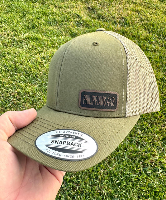 Philippians 4:13  Trucker Hat – Bible Verse Snapback Cap, Christian Gift, I Can Do All Things Hat