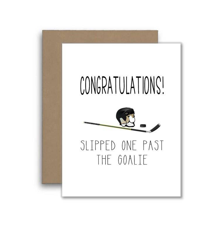 Funny Hockey Pregnancy Announcement Card