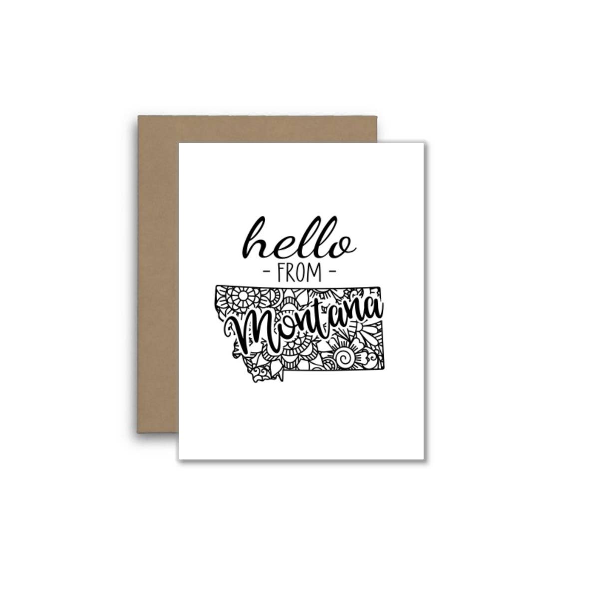 Hello from Montana – Boho Mandala State Outline